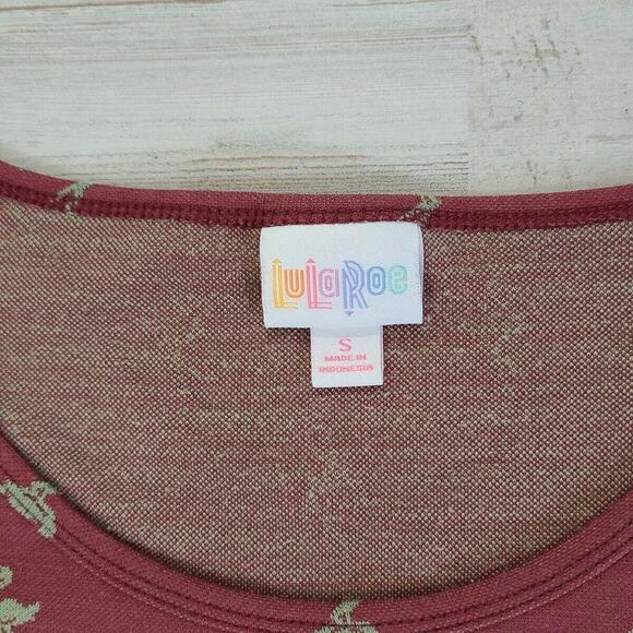 Lularoe Flamingo Top Small Pink Green High Low - Picture 3 of 6